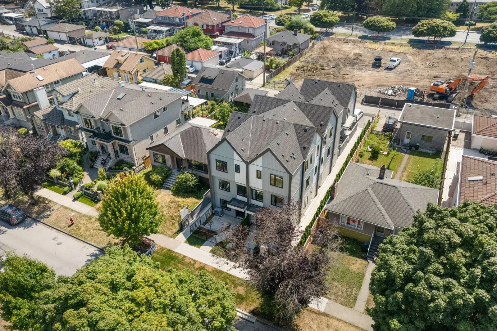 Quintet | 2240 E 40th Ave Fiveplex: aerial exterior view